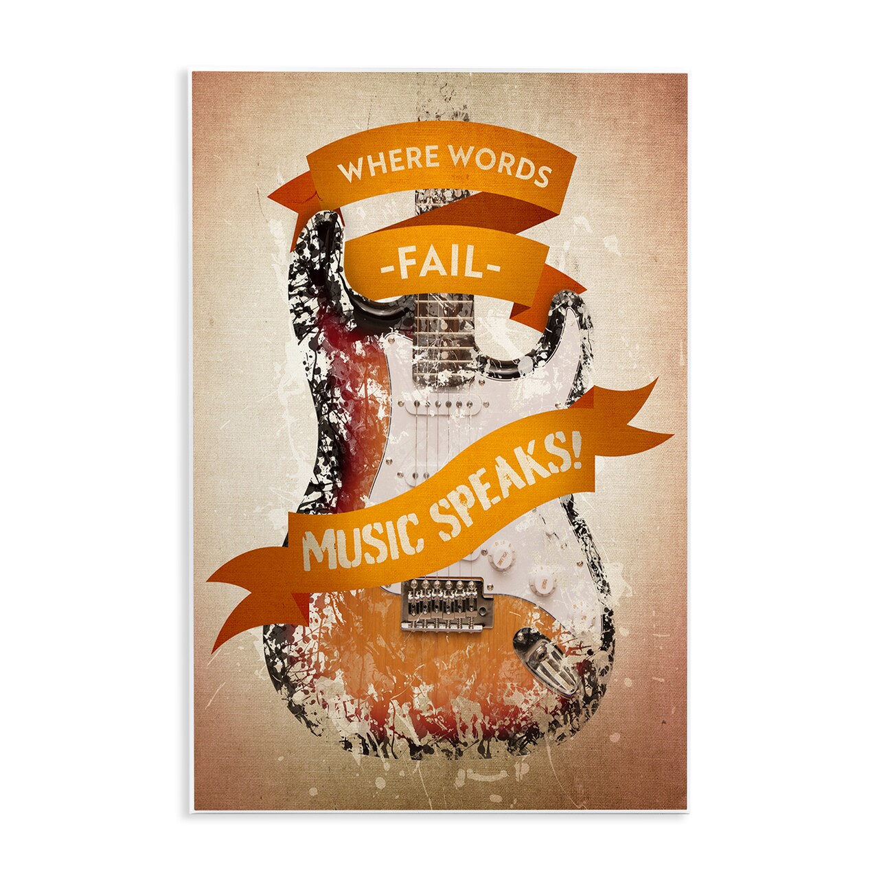 Stupell Industries Inspirational Music Speaks Wall Plaque Art Design by Reinders